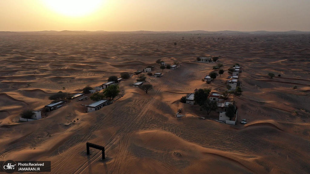 یک نمای هوایی از روستای متروک المدام در شارجه +‌ عکس