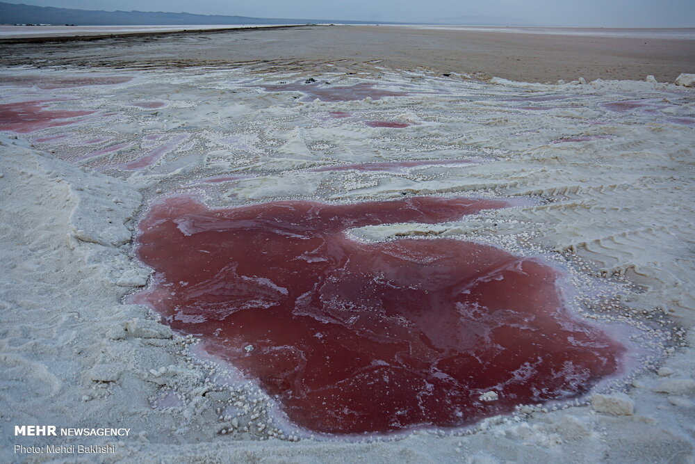 خشک شدن دریاچه نمک «حوض سلطان» قم + عکس