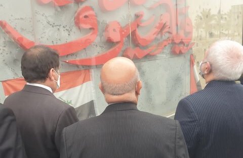 حضور ظریف در محل به شهادت رسیدن سردار سلیمانی + عکس