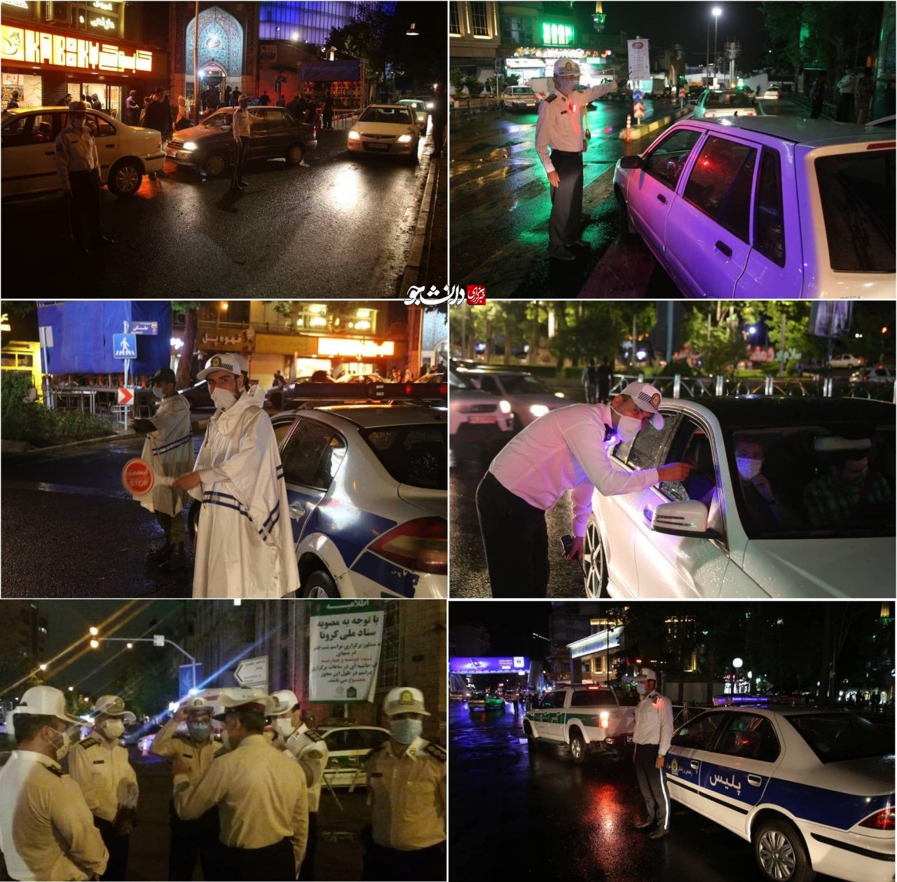 خدمت‌رسانی پلیس راهور در شب قدر تا سحر + عکس
