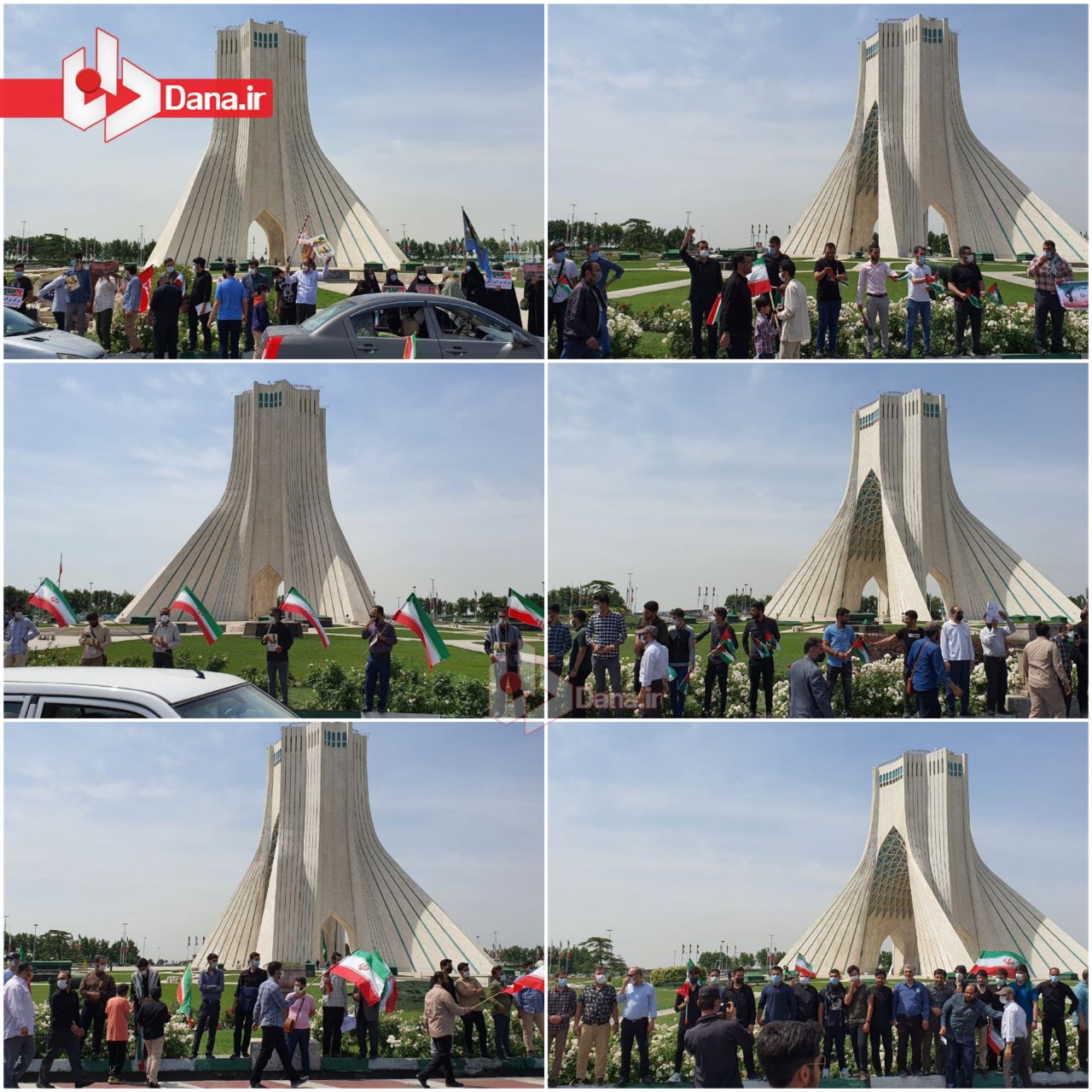 تشکیل حلقه انسانی دور میدان آزادی تهران + عکس