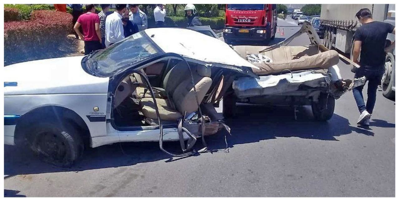 دو نیم شدن سواری پژوه ۴٠۵ در مشهد + عکس