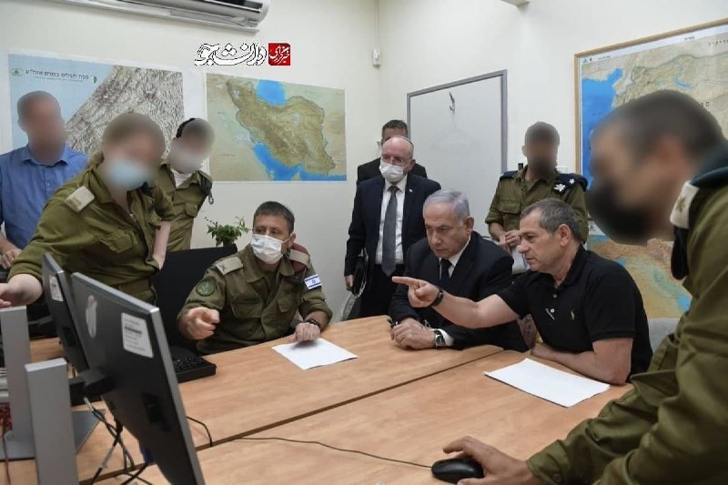 نقشه ایران در اتاق جلسه نتانیاهو با فرماندهان نظامی رژیم صهیونیستی + عکس