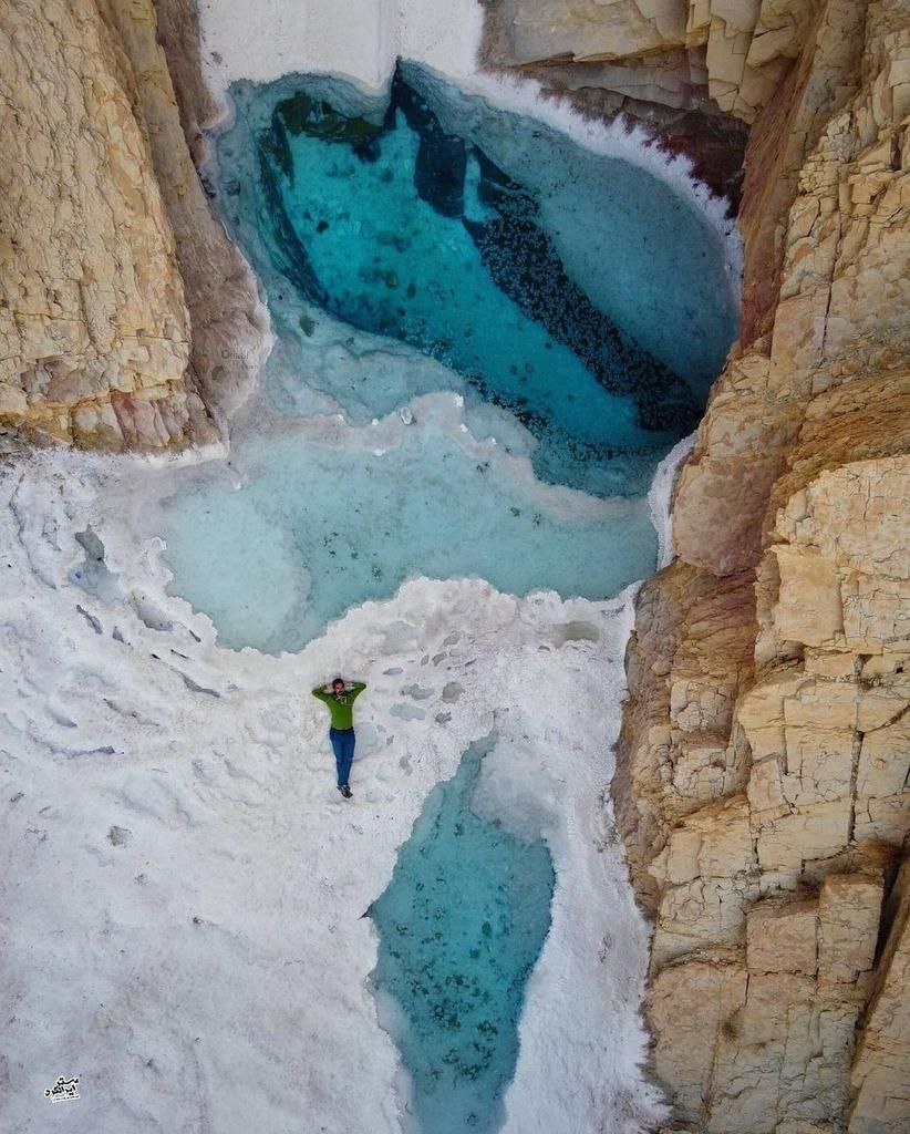 حوضچه نمکی در هرمزگان + عکس