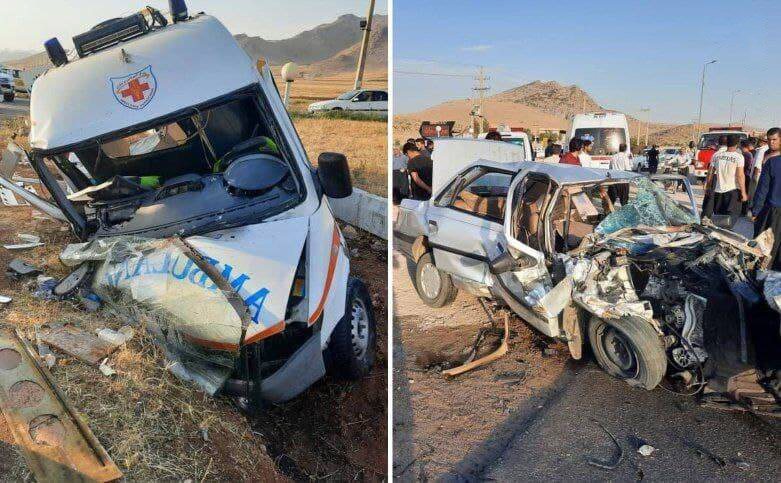 تصادف وحشتناک آمبولانس اورژانس و پژو ۴۰۵ + عکس