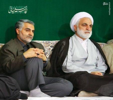 حجت الاسلام اژه‌ای در کنار حاج قاسم سلیمانی + عکس