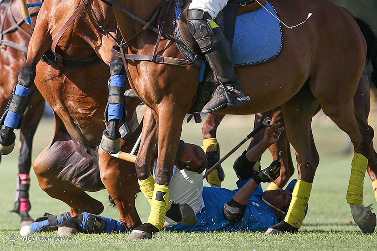  سقوط سوارکار در فینال مسابقات چوگان + عکس