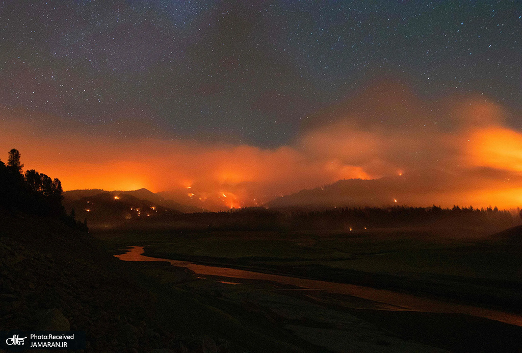 موج گرما و آتش سوزی در نزدیکی دریاچه شستا، کالیفرنیا +‌ عکس