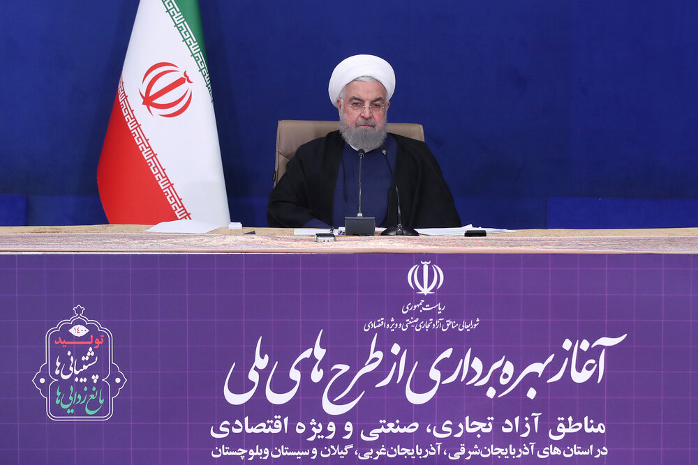 آیین افتتاح طرح های ملی سازمان مناطق آزاد و ویژه اقتصادی کشور با حضور رئیس جمهور+ عکس