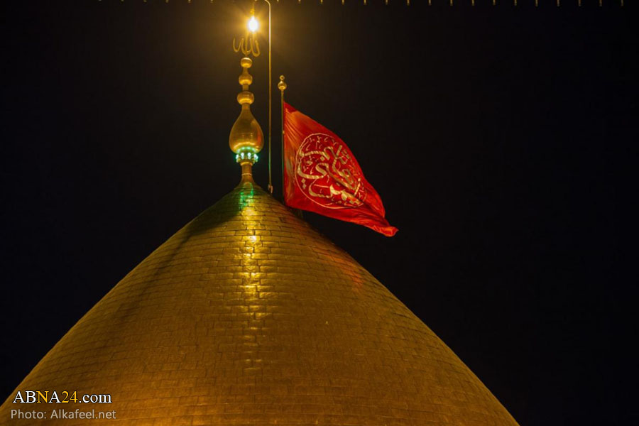 تعویض پرچم گنبد حرم حضرت عباس(ع) + عکس