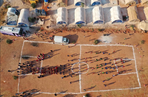 نمایی هوایی از برگزاری مسابقات المپیک آوارگان جنگی در سوریه + عکس