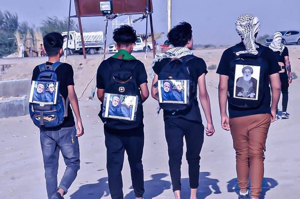 یاده روی اربعینی جوانان عراقی به نیابت از فرماندهان مقاومت + عکس