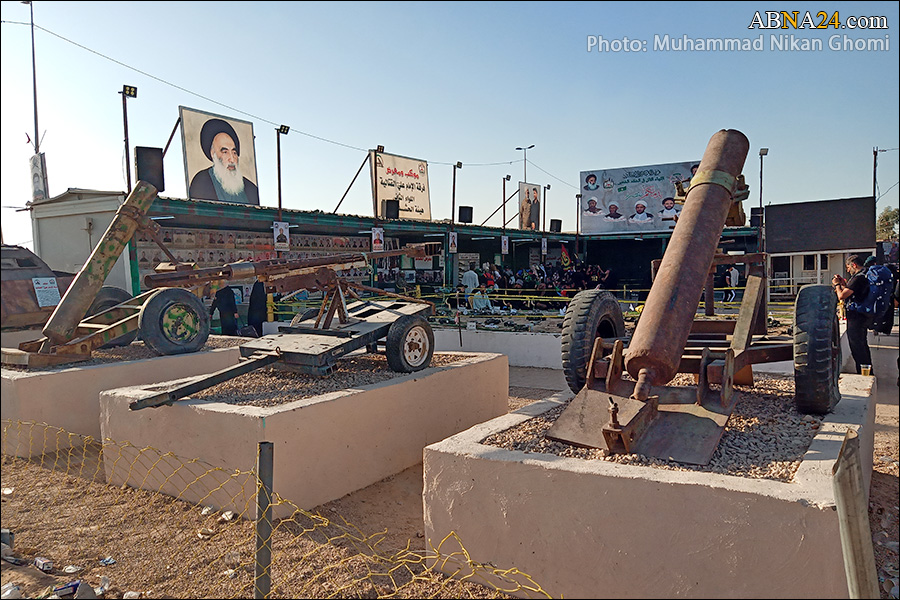نمایشگاه غنایم به دست آمده از داعش در مسیر زائرین اربعین + عکس