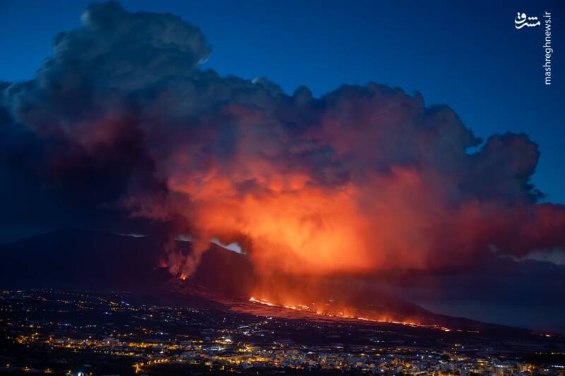 غبارهای آتشفشان در جزیره لاپالما + عکس