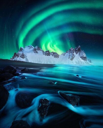 زیبایی خیره کننده شفق‌های قطبی در ایسلند+ عکس