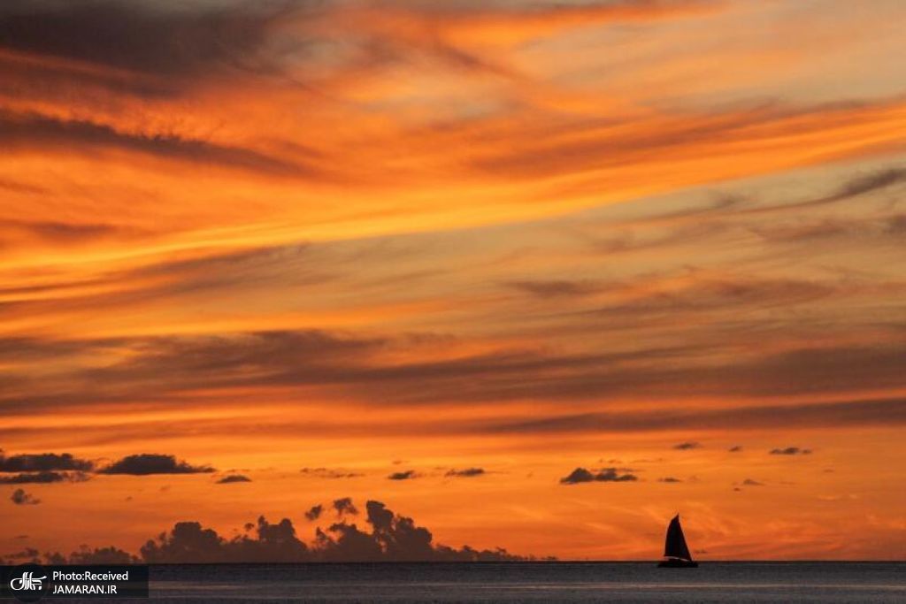 غروب زیبای خورشید در جزیره مارتینیک فرانسه + عکس
