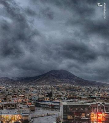  آسمان ابری شهر بانه + عکس