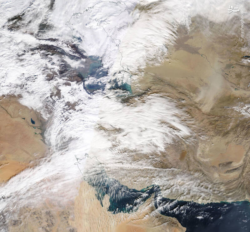 تصویر ماهواره‌ای ناسا از وضعیت جوی ایران + عکس