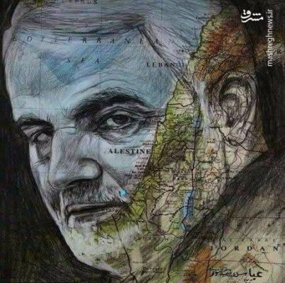 طرح پرمفهوم گرافیست لبنانی از چهره حاج قاسم + عکس