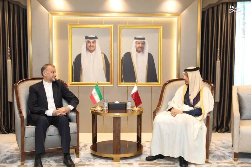 دیدار امیرعبداللهیان با وزیر خارجه قطر + عکس
