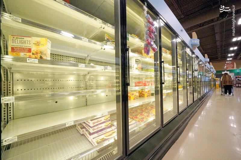 بحران کمبود مواد غذایی در فروشگاه‌های آمریکا + عکس