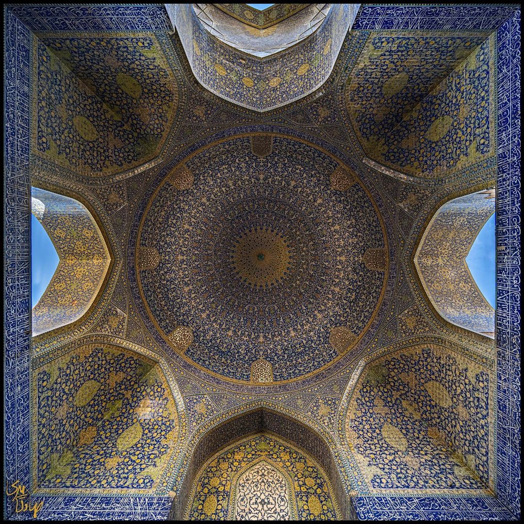 هزار نقش بر سقف مسجدشاه اصفهان + عکس