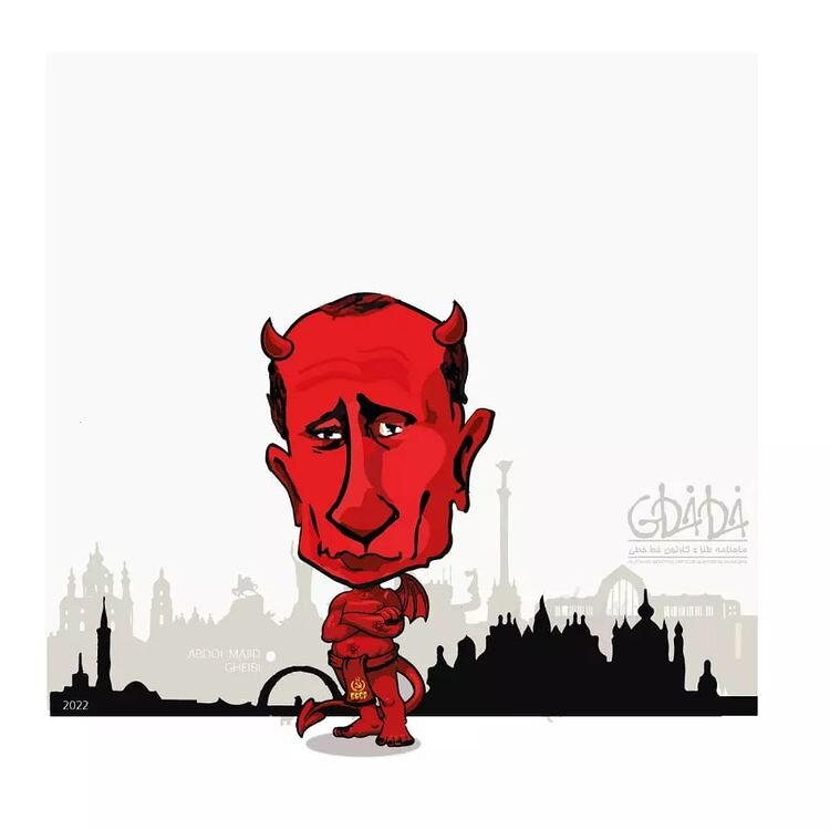 شیطان سرخ در خیابان‌های کی‌یف + عکس