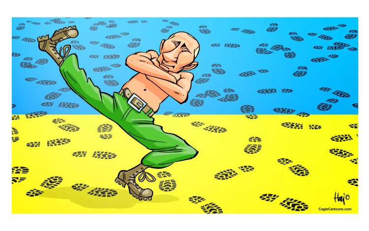 رقص روسی پوتین در خاک اوکراین + عکس