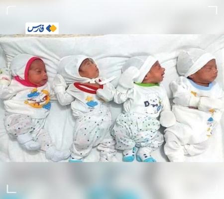 تصویر اولین نوزادان ۴ قلو در سال ۱۴۰۱ + عکس