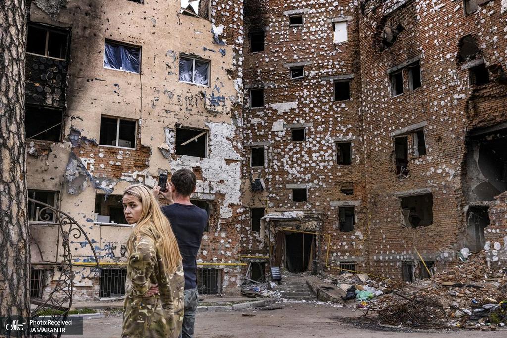 ساختمانی که در اثر حملات روسیه ویران شده + عکس