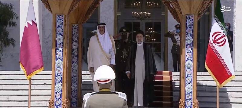 استقبال رئیسی از امیر قطر در کاخ سعدآباد + عکس