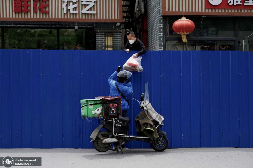 تصویری از قرنطینه در خیابان های چین + عکس
