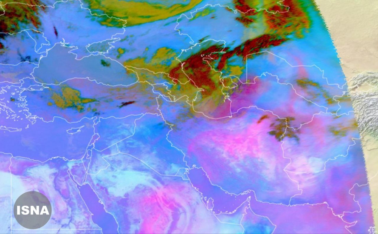 تصویر ماهواره‌ای از وضعیت گرد و خاک در ایران + عکس