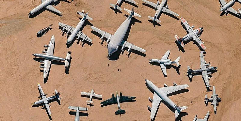 تصاویری حیرت‌انگیز از بزرگترین گورستان هواپیماها