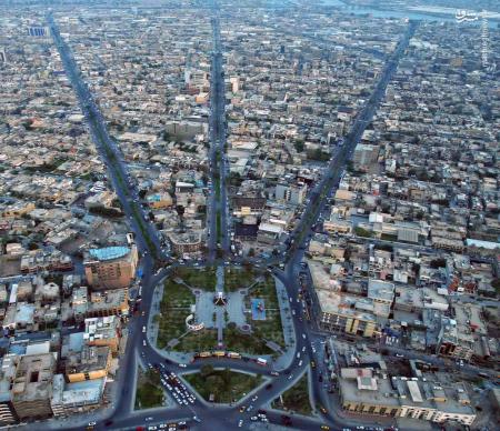 تصویر هوایی از میدان الواثق بغداد + عکس