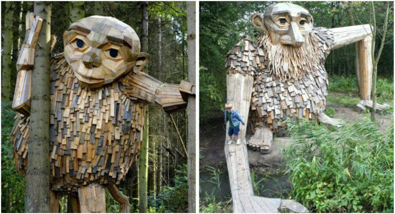 مجسمه های غول پیکر از چوب + عکس