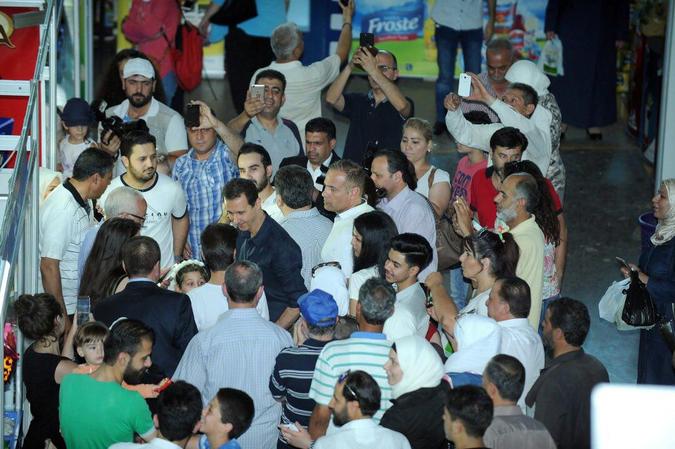 بشار اسد در بازار عمومی دمشق + تصاویر