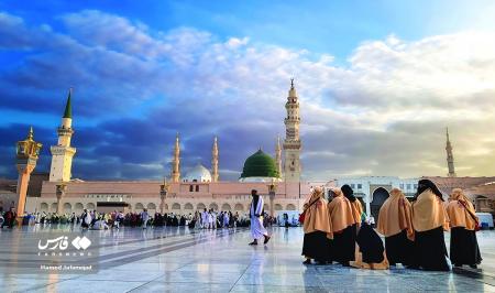 تصاویری زیبا از مسجدالنبی در مدینه منوره + عکس