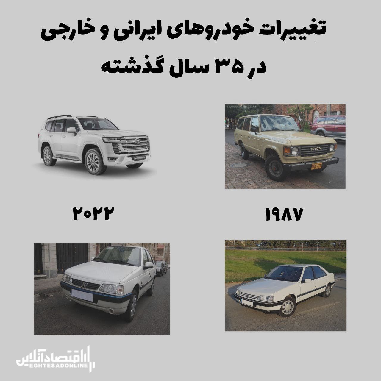 تغییرات خودروهای ایرانی و خارجی در ۳۵ سال گذشته! + عکس