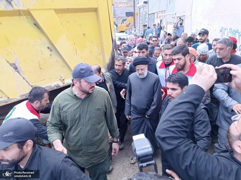 حضور سرزده رئیس جمهور در منطقه سیل‌زده فیروزکوه