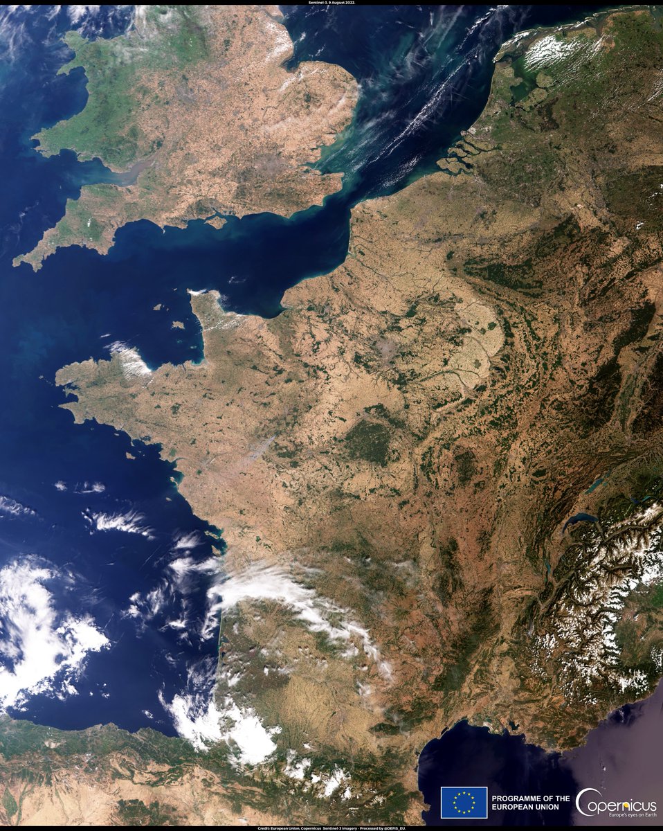 تصویر ماهواره‌ای از خشکسالی در اروپا + عکس
