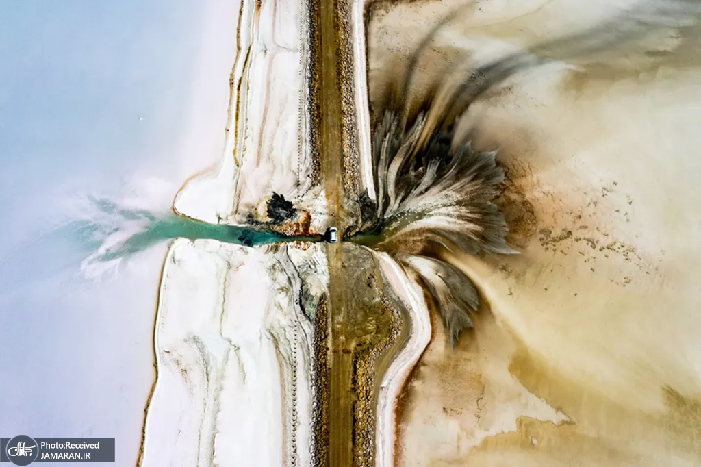 عکس هوایی از دریاچه نمک + عکس
