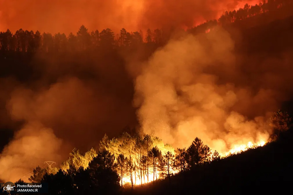 نمایی وحشتناک از آتش سوزی در اسپانیا + عکس