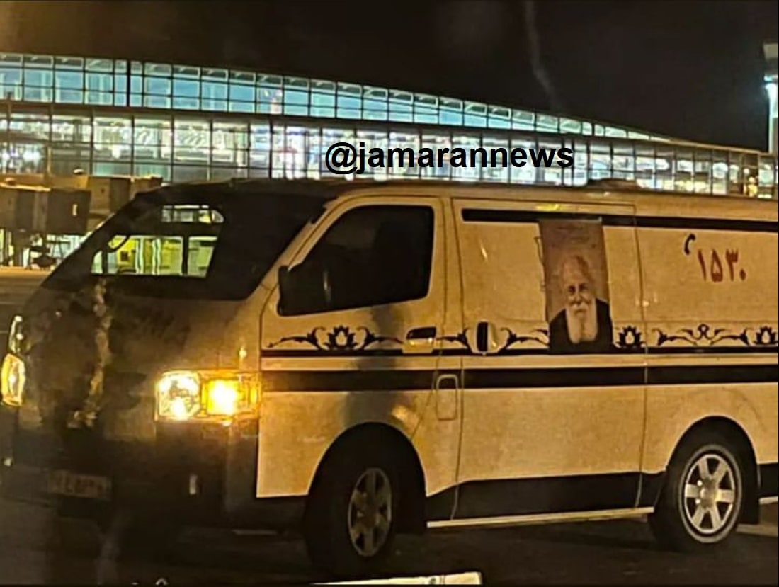 آمبولانس حامل پیکر استاد هوشنگ ابتهاج در فرودگاه امام (ره) + عکس