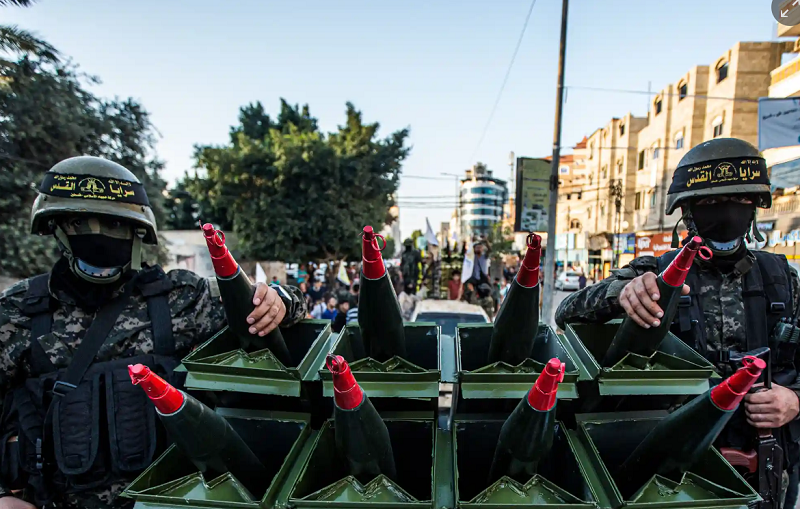 رژه نظامی در نوار غزه + عکس