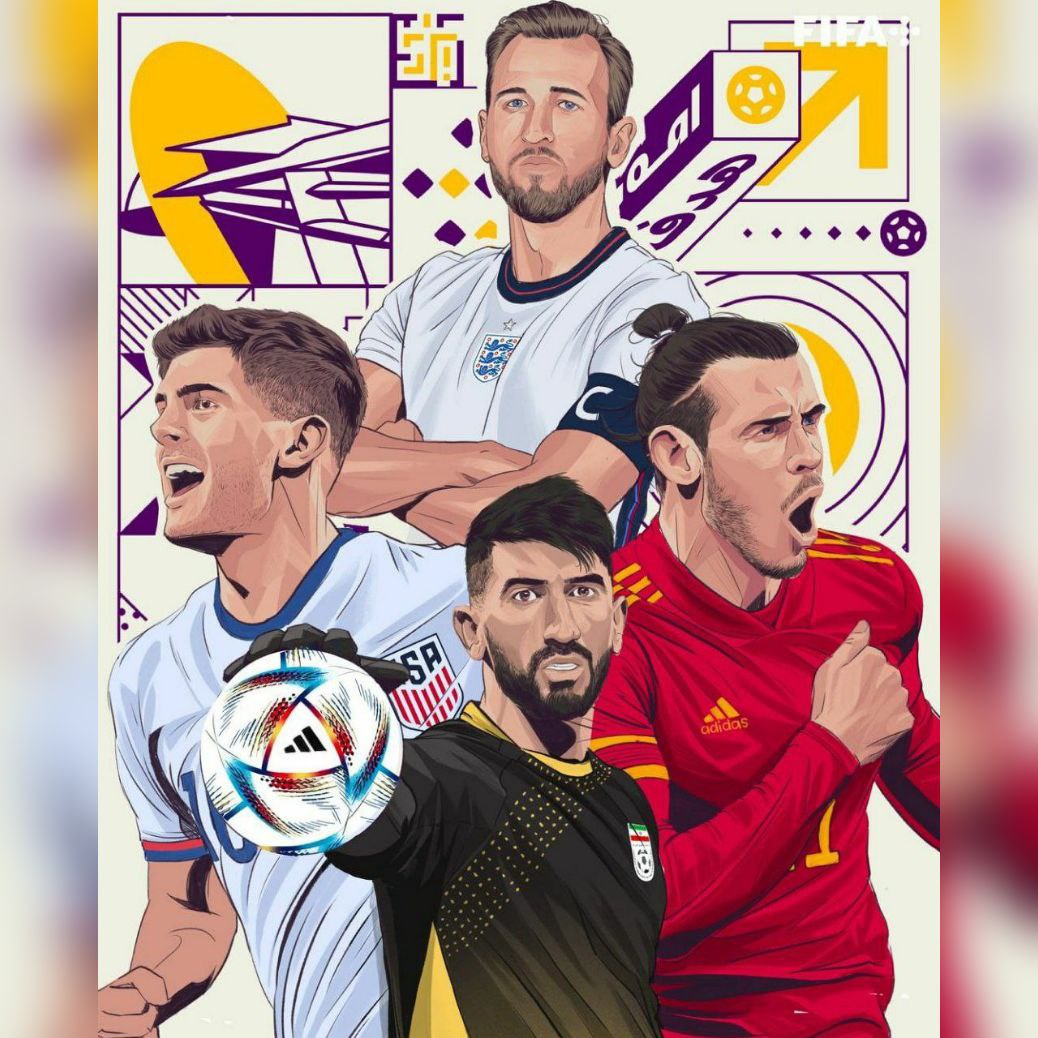 پوستر فیفا از گروه ایران در رقابت‌های جام جهانی 2022 + عکس