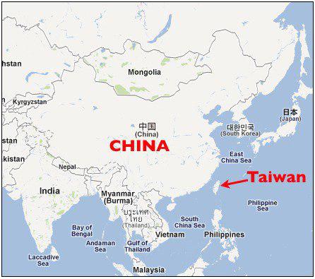 وسعت چین و تایوان را در این تصویر مقایسه کنید