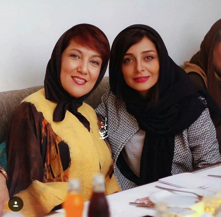 ساره بیات و پانته‌آ بهرام در پشت صحنه سریال 
