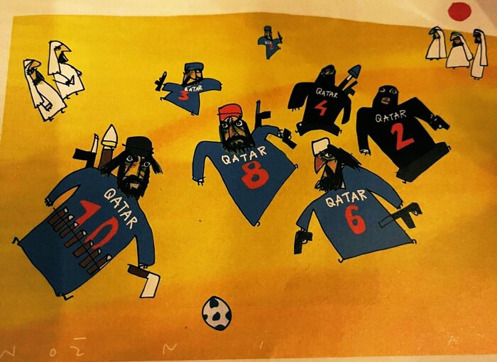  کاریکاتور نژادپرستانه نشریه فرانسوی علیه تیم ملی قطر +عکس