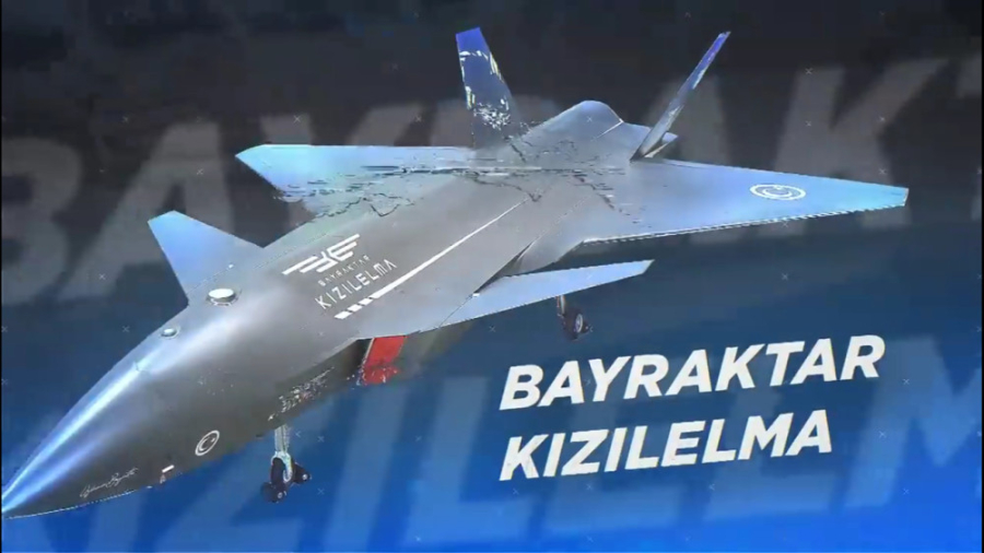 تصویری از پهباد جنگنده کیزیل الما تولید بایکار در ترکیه